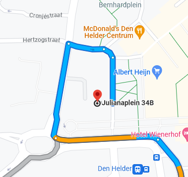 Plattegrond van Julianaplein. Klik voor de routeplanner